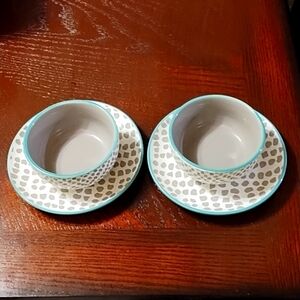 THRESHOLD SMALL CUP AND PLATE. TWO SETS.